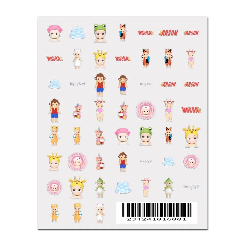 S-Sonnies Angels 3D Nail Art Sticker – 1PCS Adhesive Cartoon Decal for Manicure Design