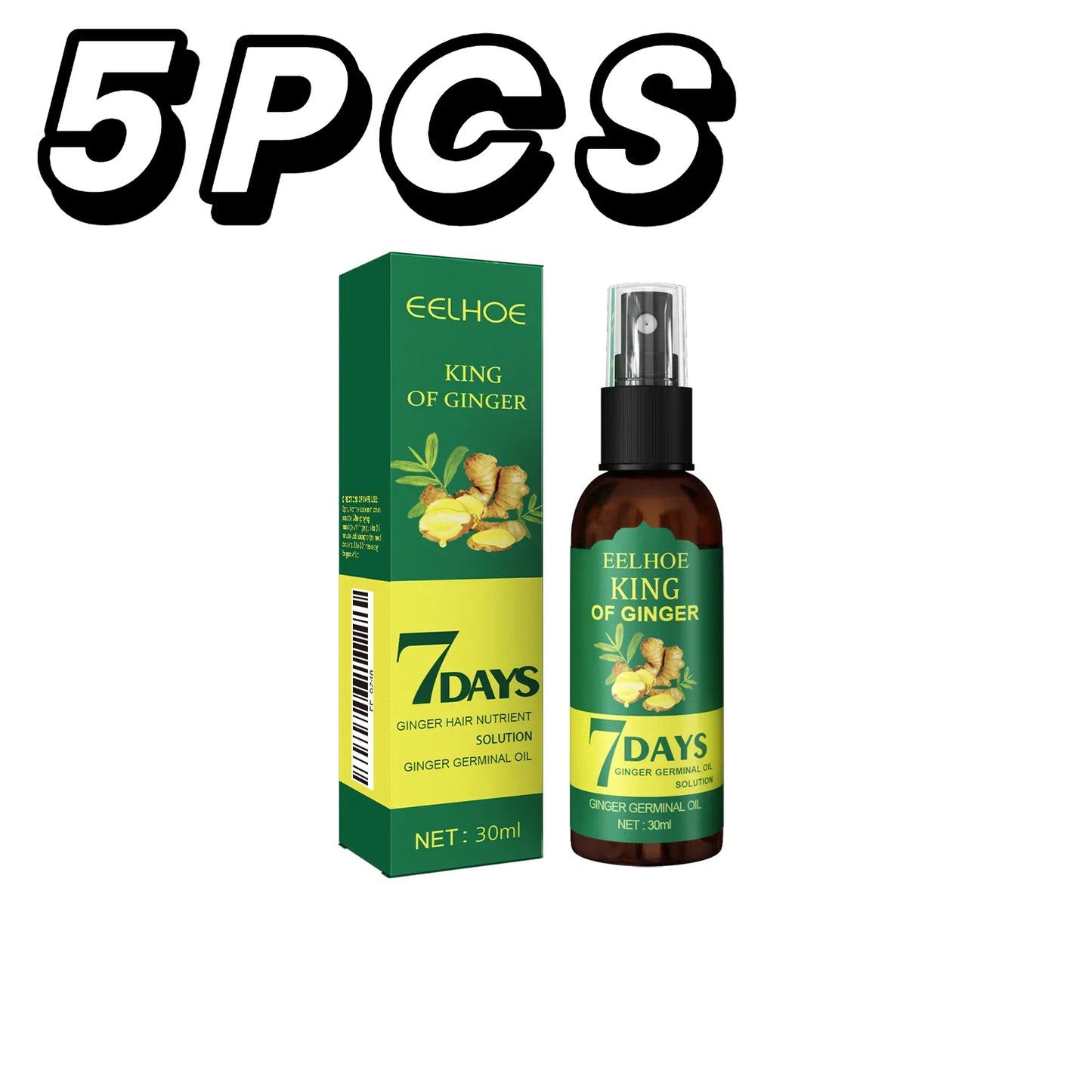 Ginger Hair Growth Serum Spray - Nourishing Scalp Treatment for Stronger Roots, Shine & Hair Care