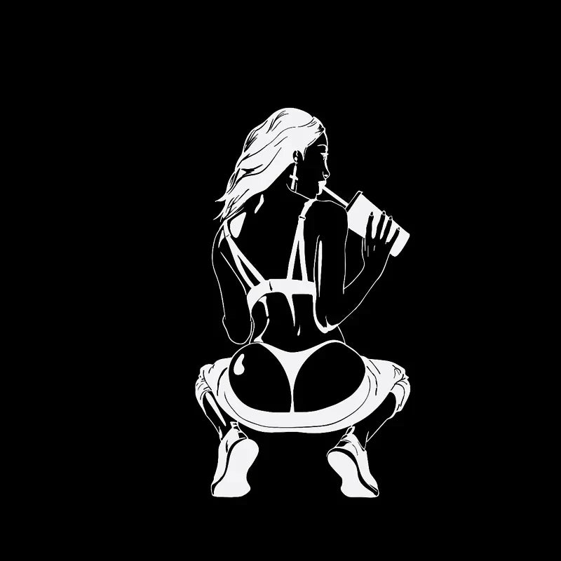 Sexy Girl Car Vinyl Decal - Waterproof Body Graphic Sticker for Scratch Covering and Vehicle Decoration