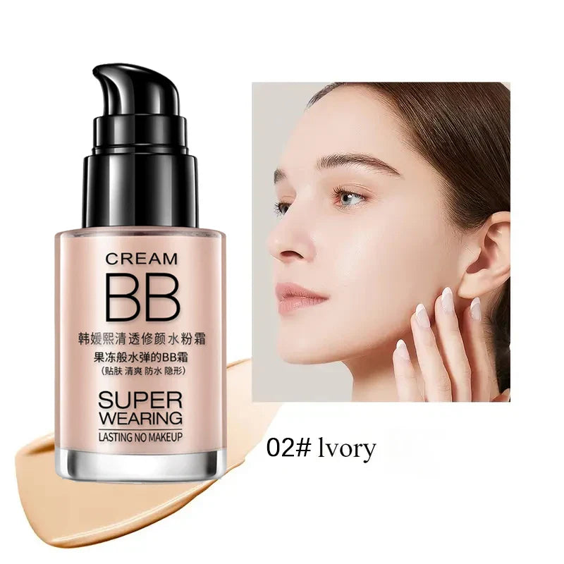 Moisturizing BB Foundation Cream – Waterproof & Sweat-Proof Concealer with Long-Lasting Natural Coverage & Skin Isolation Effect