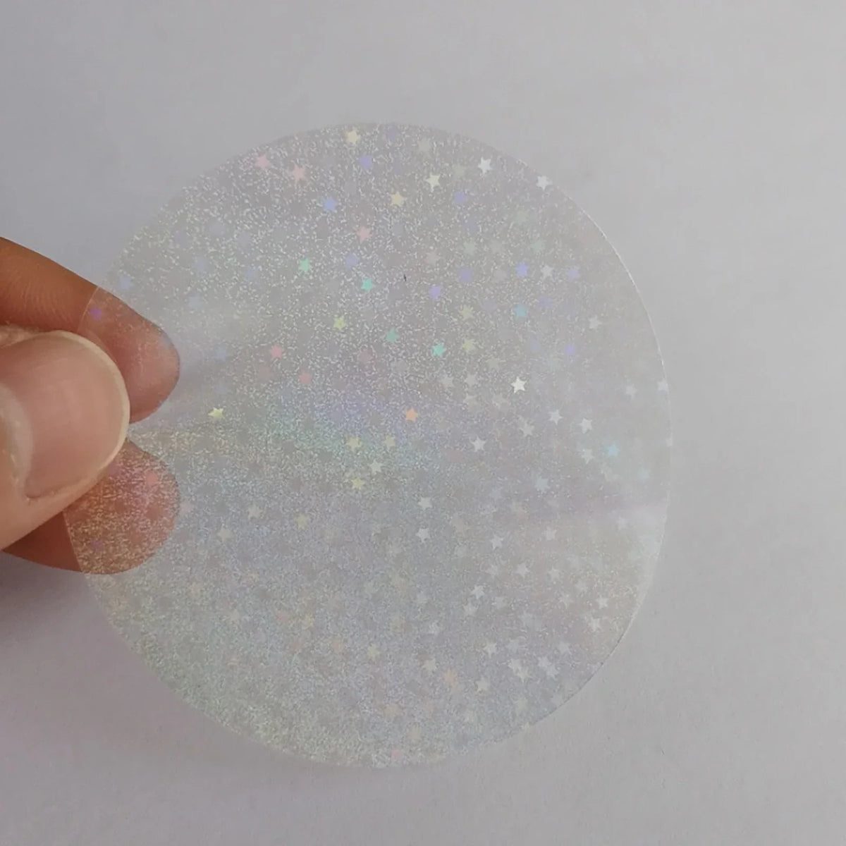 100PCS 58mm Transparent Badge Film Covers – Clear Laser Star Pattern Protective Sheets for Button Badge Maker