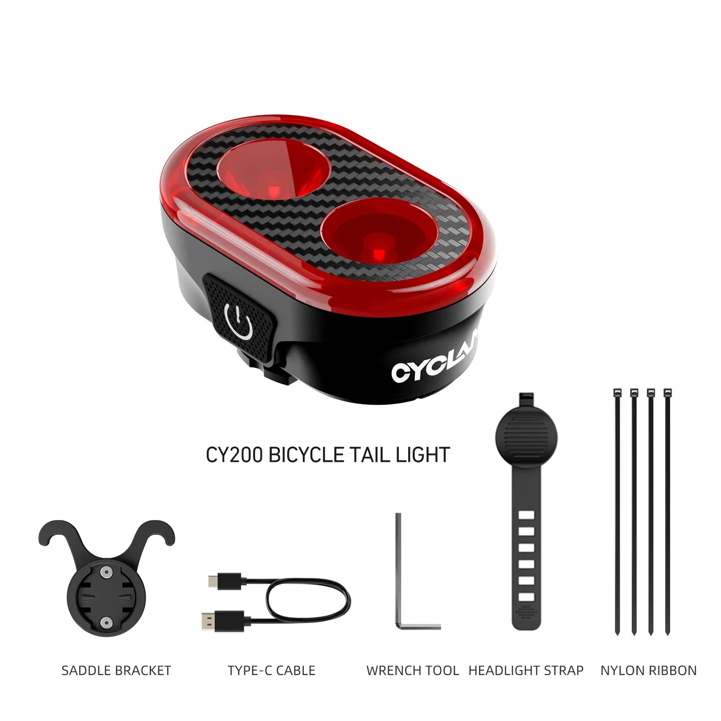 CYCLAMI CY300T Smart Bicycle Brake Sensing Light — Waterproof Front & Rear MTB Road Bike Light Accessory