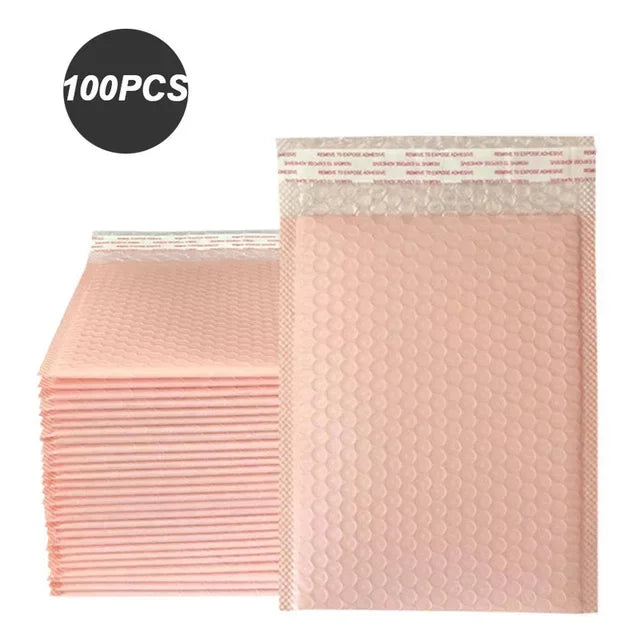 100 Pcs Black Bubble Mailers - Self-Seal Padded Envelopes for Shipping, Poly Green Lining, Secure Packaging Solution