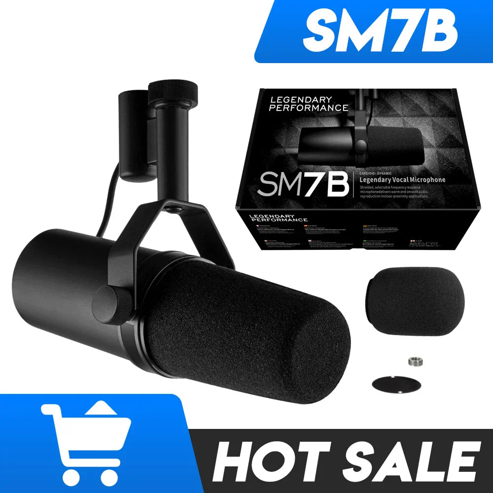 Professional Dynamic Microphone – Selectable Frequency Response for Studio Recording & Performance Vocals, Compatible with Shure SM7B