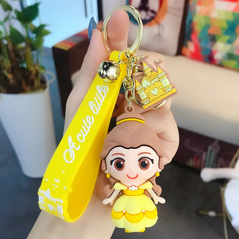 Anime Disney Cartoon Keychain – Gummed Girl, Mermaid & Princess Keyring, Cute Snow White & Alice Toy Gift