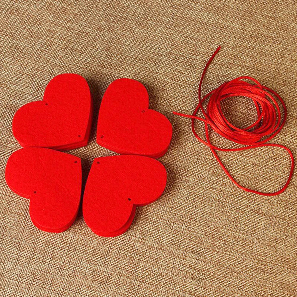 Red Heart Felt Garland - 85 Hearts - Valentine's Day, Wedding, Birthday Party Decor