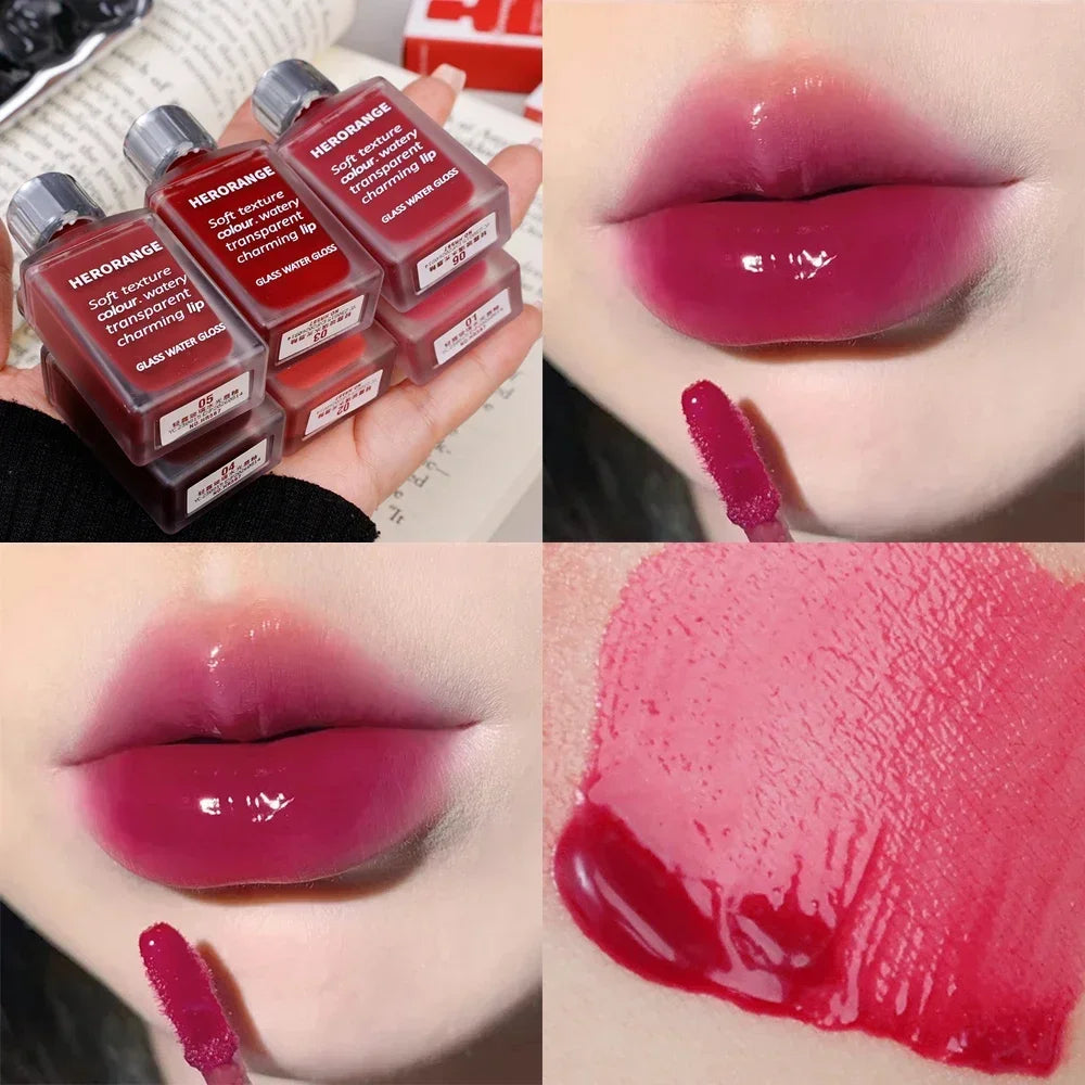 6-Color Water Mirror Gloss Lip Glaze – Long-Lasting, Hydrating, Moisturizing Liquid Lipstick