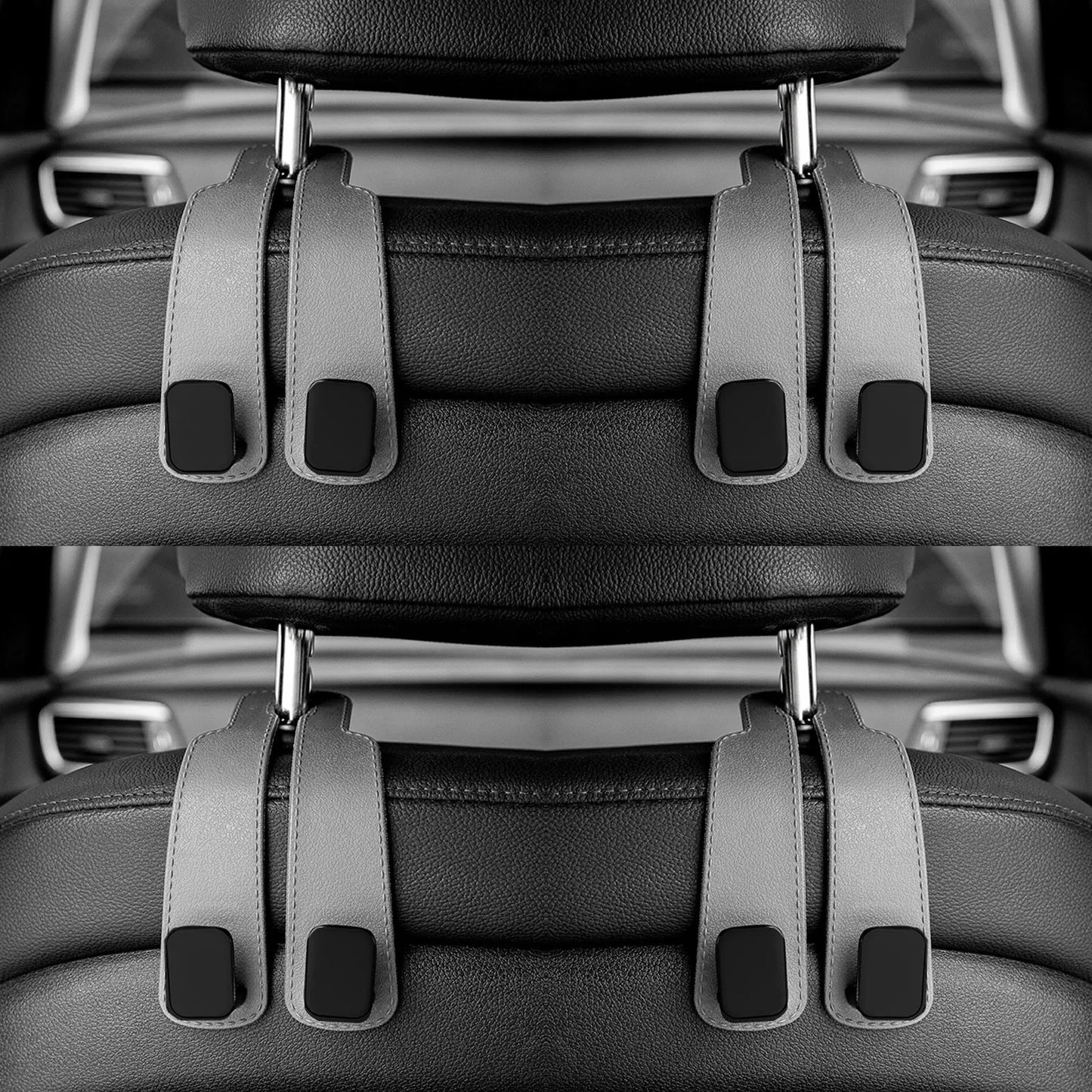 Car Headrest Hooks for Bags – Seat Back Organizer Holder Clips for Auto Storage and Fastening