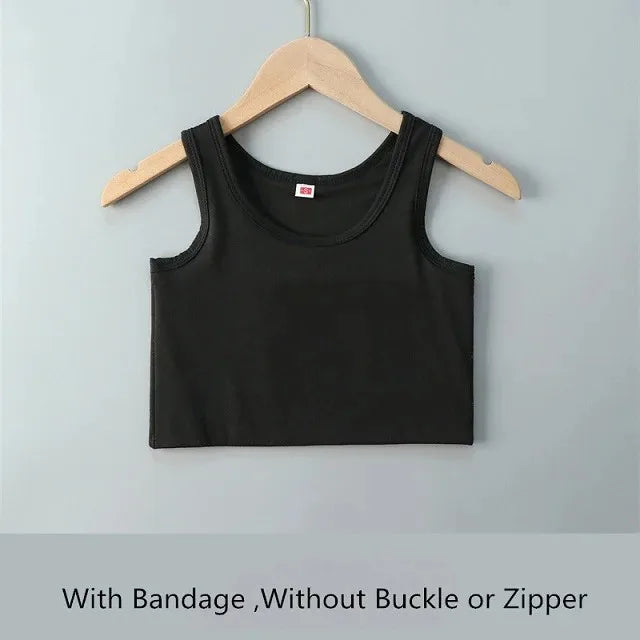 Women’s Half-Length Corset Top – Pullover Breast Binder with Bandage Tank Vest for Lesbian & Trans FTM