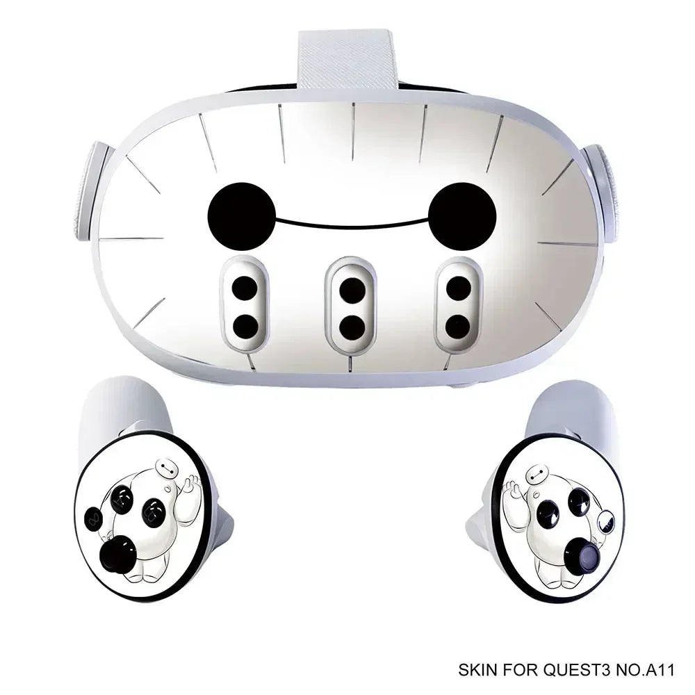 Vinyl Skin Sticker for Meta Quest 3 VR Headset & Controllers – PVC Halloween Pattern Decal Wrap Cover for Oculus Quest 3 Accessories