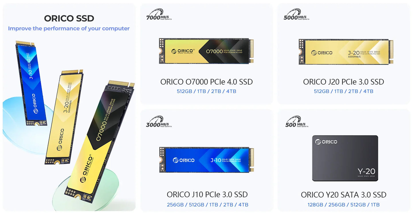 ORICO SATA III SSD 2.5” — 512GB-4TB 3D NAND Internal Solid State Drive Up to 550MB/s for PC & Laptop Upgrade