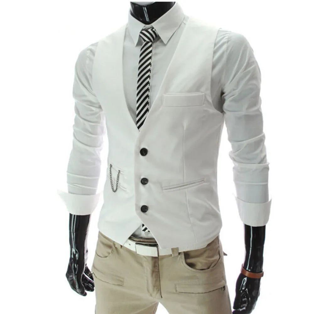 Men's Slim Fit Dress Vest 7XL - High Quality Suit Waistcoat, Sleeveless Formal Business Jacket for Casual Wear