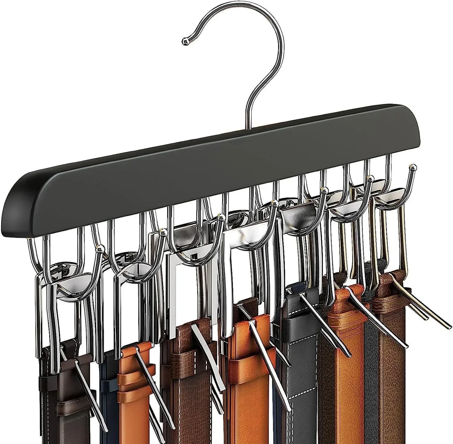 Wooden Belt and Scarf Rack Organizer – Wardrobe Hanger for Belts, Ties, and Accessories, Men’s and Women’s Clothing Storage 2/2