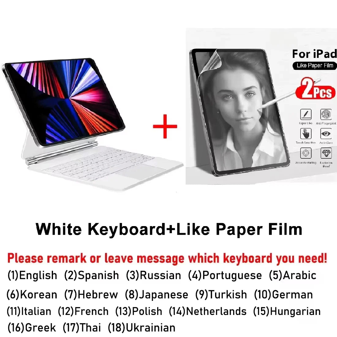 Magic Keyboard Cover for iPad — Magnetic Folio with Backlight for iPad Air 11/13, Pro 11/12.9 & iPad Air 4/5, 10th Gen 10.9-inch