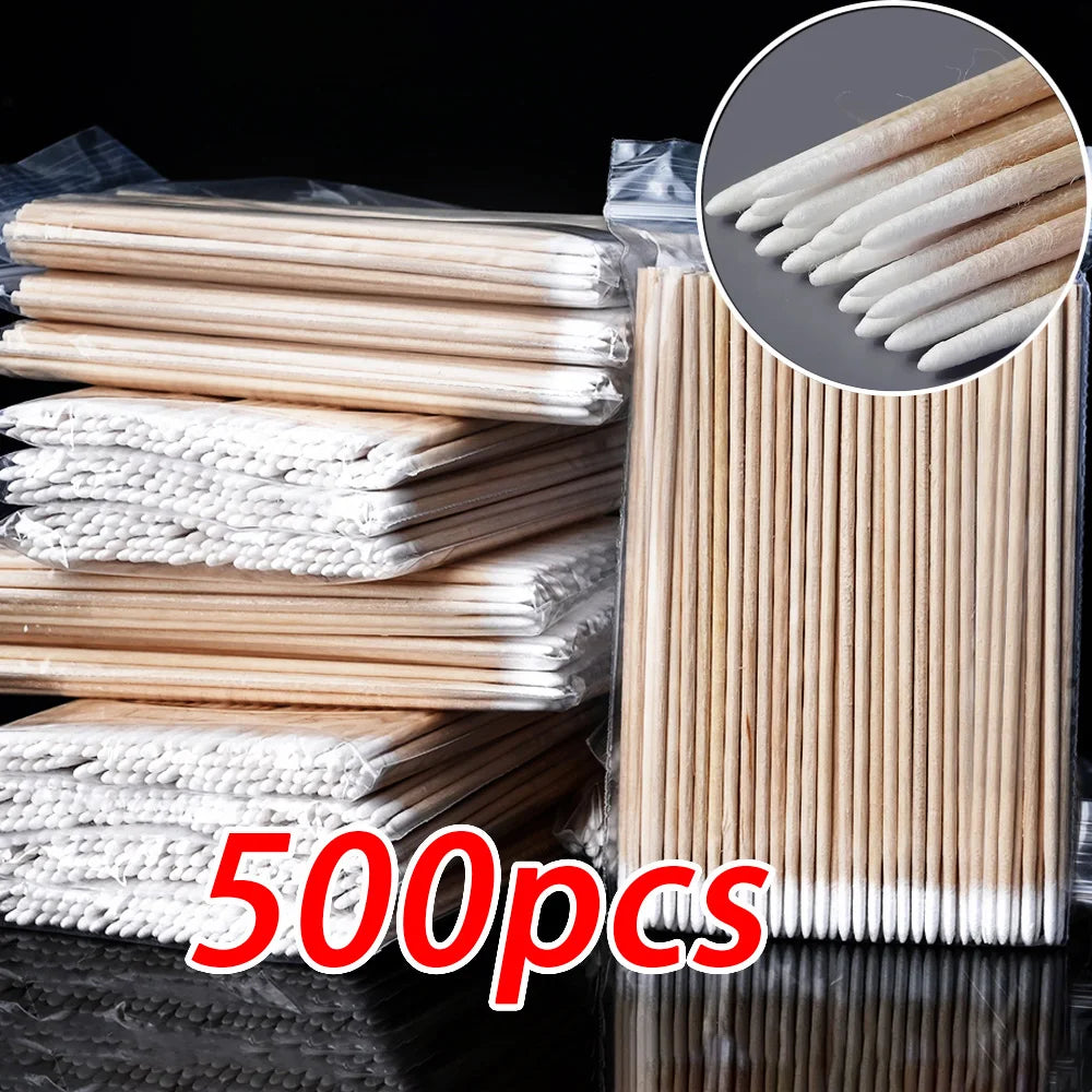100/500PCS Nail Orange Wood Sticks - Double Head Cuticle Pusher & Remover for Manicure, Pedicure, and Rhinestone Picking