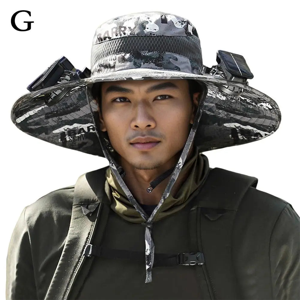 Solar Powered Fan Hat – Outdoor Camping & Fishing Sun Protection Cap with Portable Cooling Fan