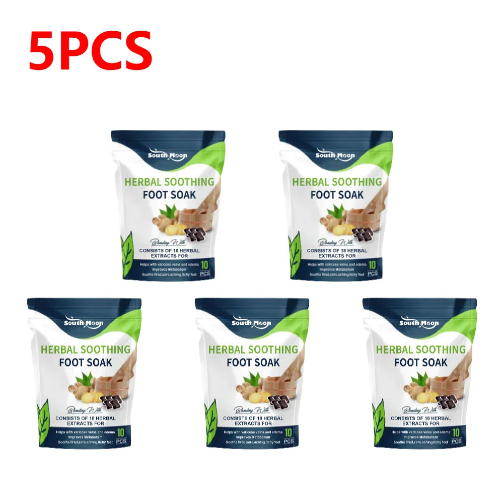 1-10 Bags Foot Bath Gel – Natural Herbal Foot Soak Beads for Detox, Dehumidification, Fatigue Relief & Leg Vein Repair