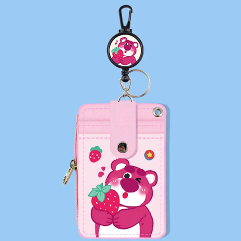 Unisex 5-Bit Badge Reel Business Card Holder with PU Neck Strap & Coin Purse – ID, Bus & IC Card Lanyard