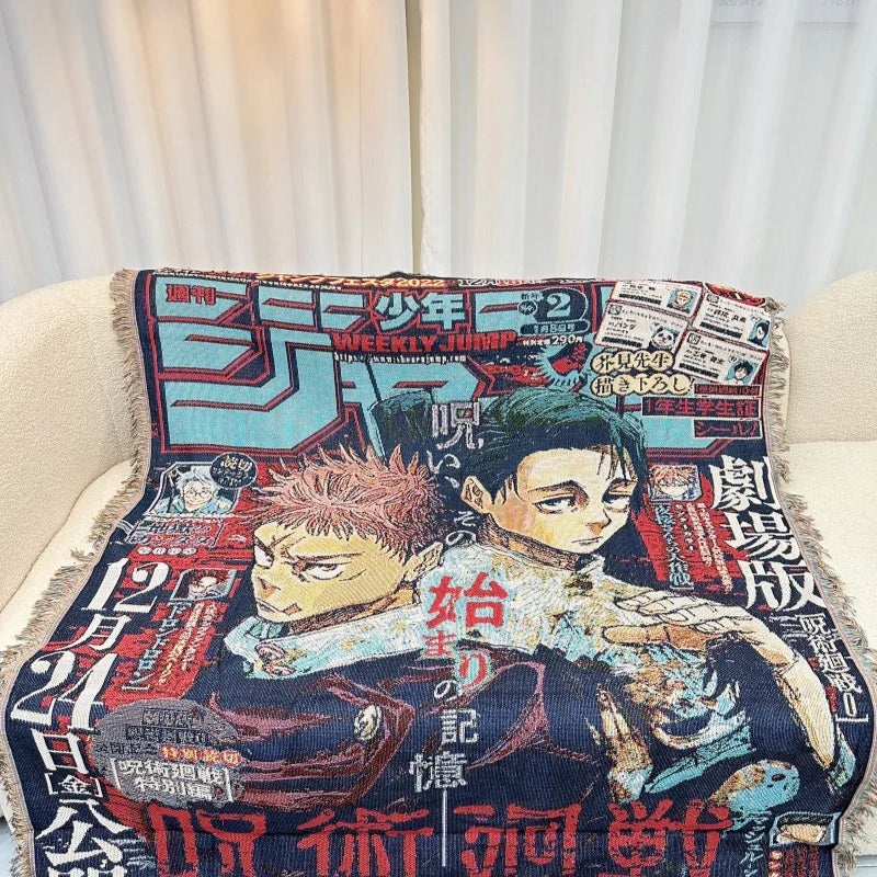 Anime Dragon Ball & One Piece Cotton Blanket – Decorative Sofa & Bed Throw