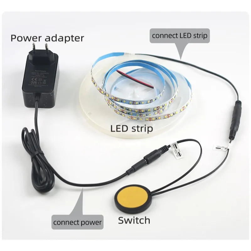 DC 12V/24V Touch Sensor Switch – 5A 60W Penetrable Smart Touch Switch for Cabinet & LED Lighting