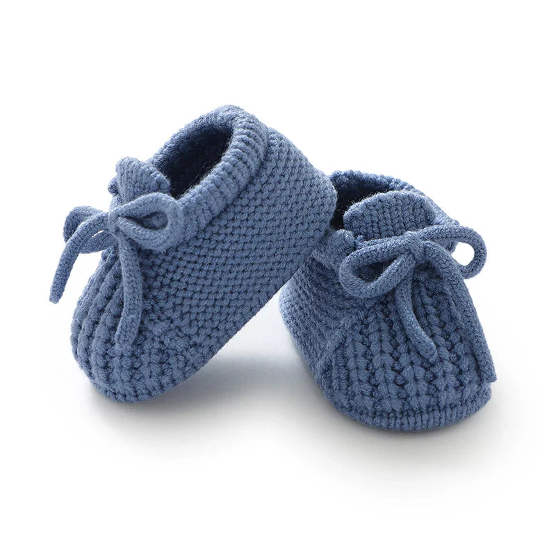 Newborn Baby Shoes — Knitted First Boots for Boys & Girls, Solid Toddler Bed Footwear 0-18M