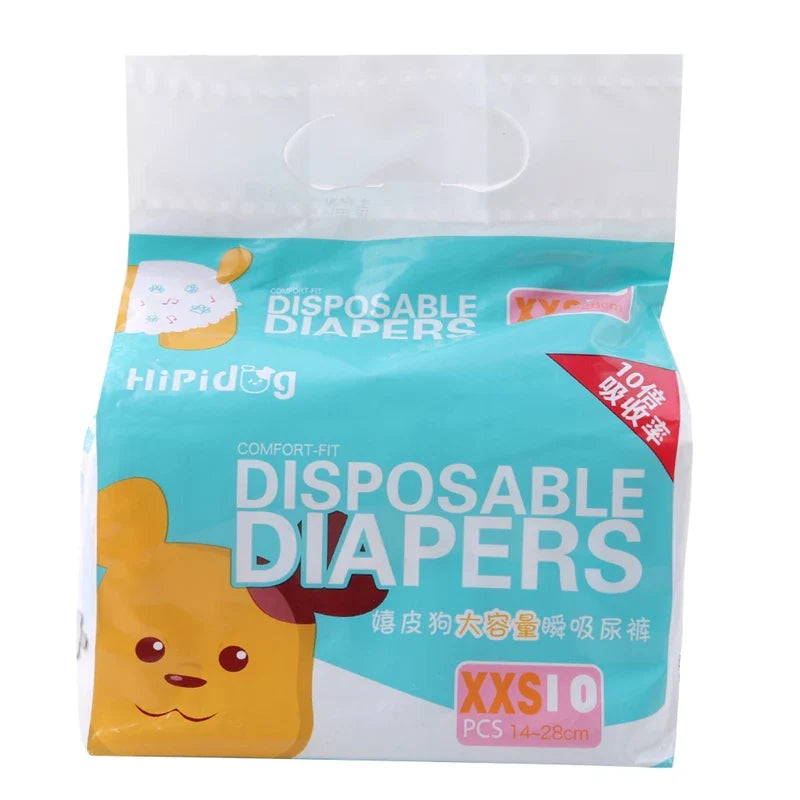 10/12PCS Super Absorbent Dog Diapers – Disposable Leak-Proof Puppy Nappies for Male & Female Dogs