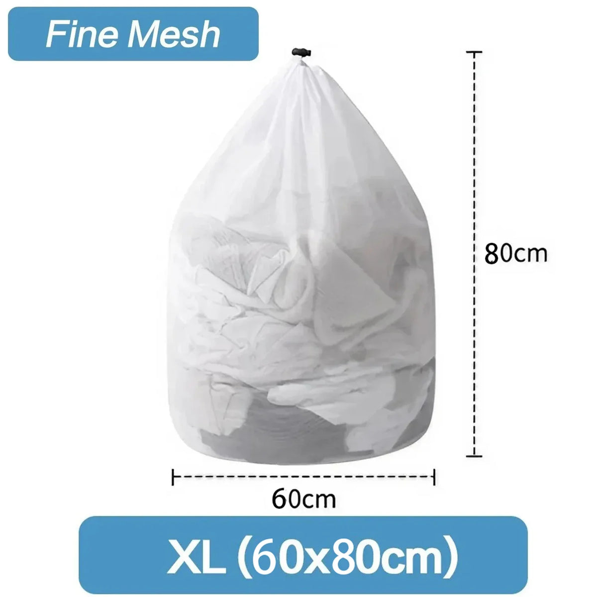 Large Drawstring Laundry Bag - Durable Mesh Washing Net for Clothes, Jeans, Blankets & Bedding