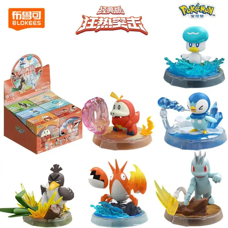 Original Blokees Pokemon Action Figures – Snorlax, Lucario, Cinderace & Scyther Anime Toys Gift