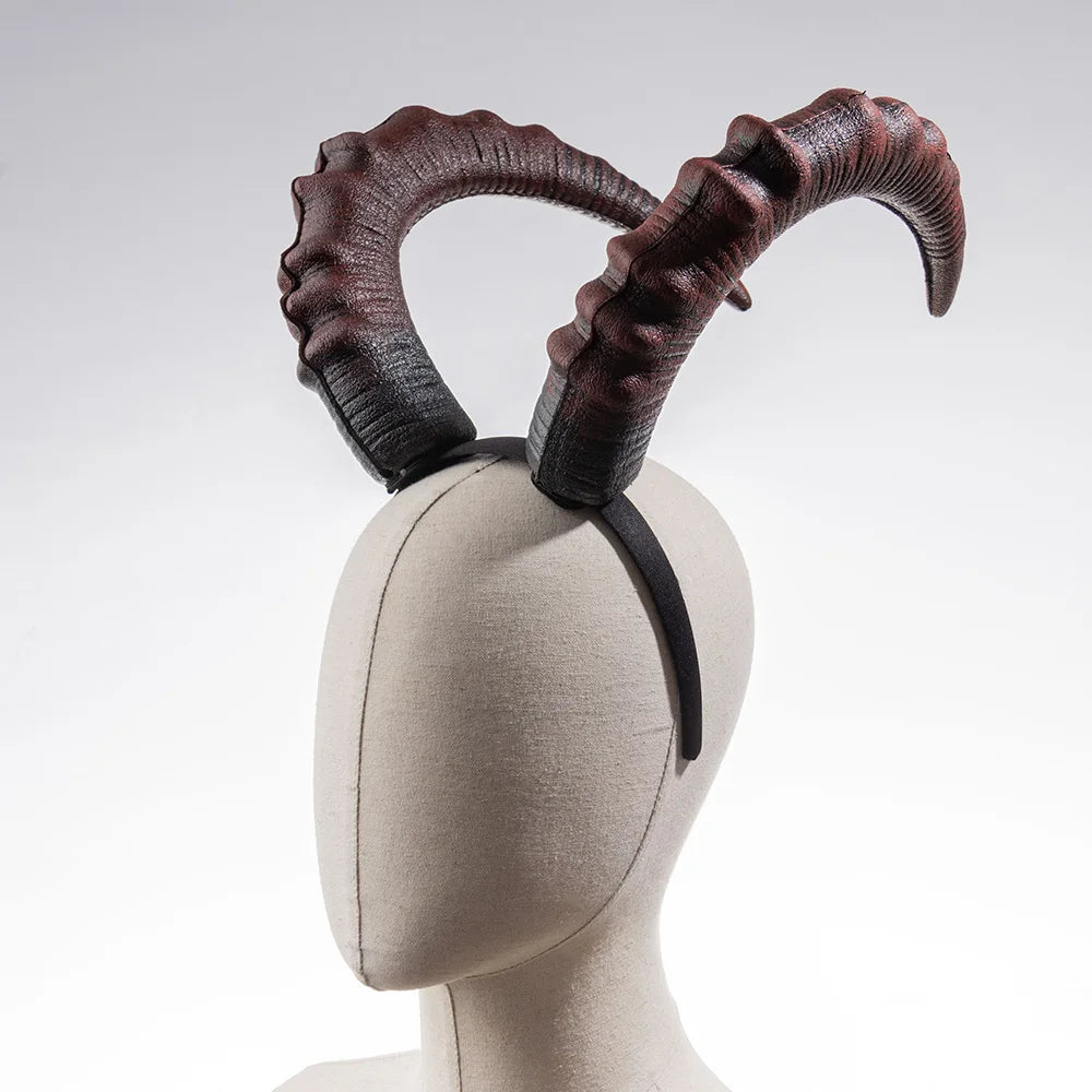 Black & Red Demon Horn Headpiece – Gothic Cosplay Devil Horns for Women, Halloween & Party Costume
