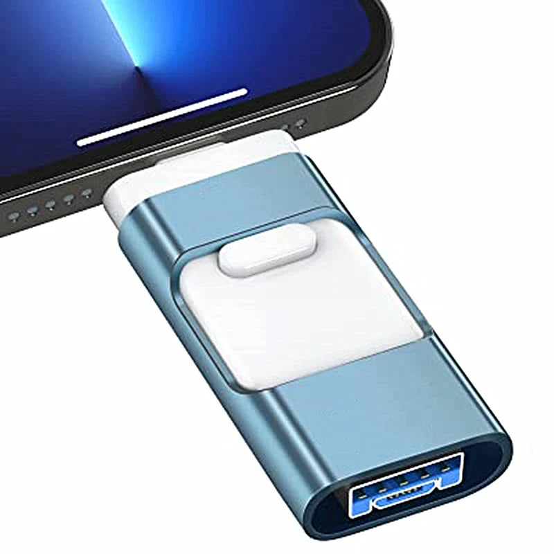 3-in-1 USB Flash Drive for Phone – 2TB, 1TB, 512GB, 256GB, 128GB USB 3.0 Stick, Memory Expansion for Photos and Files