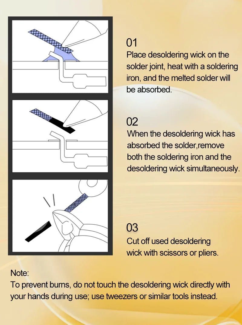 15/8M Solder Wick Desoldering Copper Braid — 2/2.5/3.0mm PCB & BGA Tin Removal Tool
