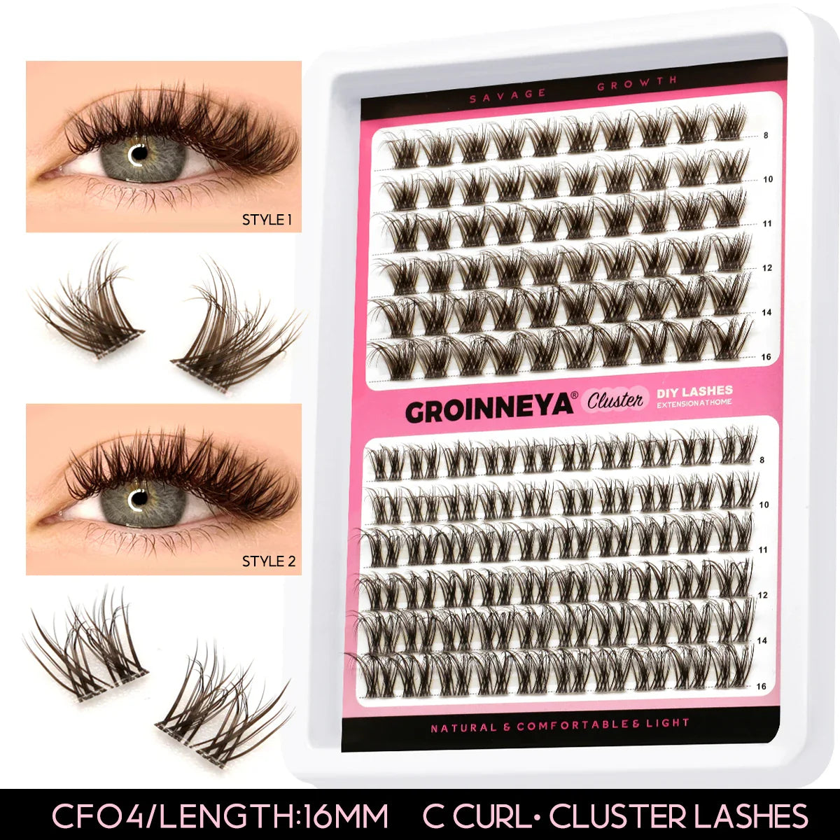 Lash Clusters Extension Kit β Fake Eyelashes Set with Lash Bond, Seal, and Applicator Tool for Makeup
