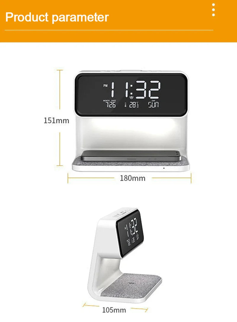 ABS Bedside Lamp Clock - USB Plug-In Bedroom & Office Decorative Light for Home and Holiday Atmosphere