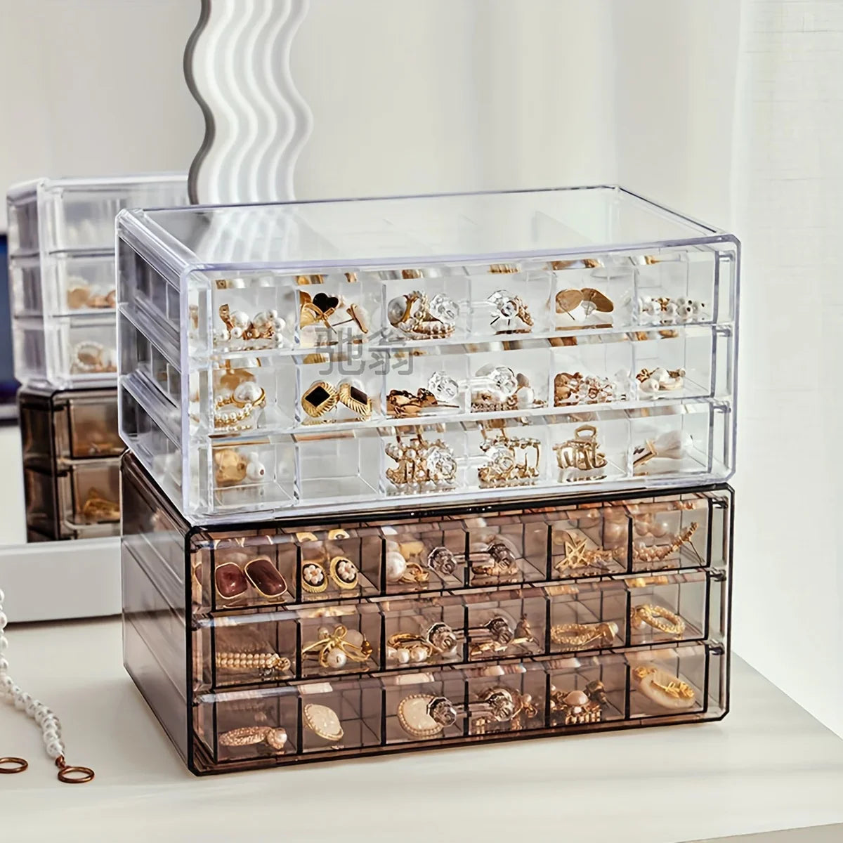 3-Layer 72-Grid Jewelry Storage Box – Large Capacity for Rings, Earrings & Necklaces