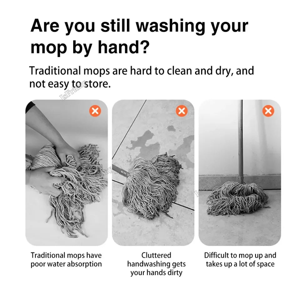 Multi-Functional Microfiber Mop | Automatic Rotating Self-Twisting Mop for Easy Hand-Free Cleaning | Household Water Mop