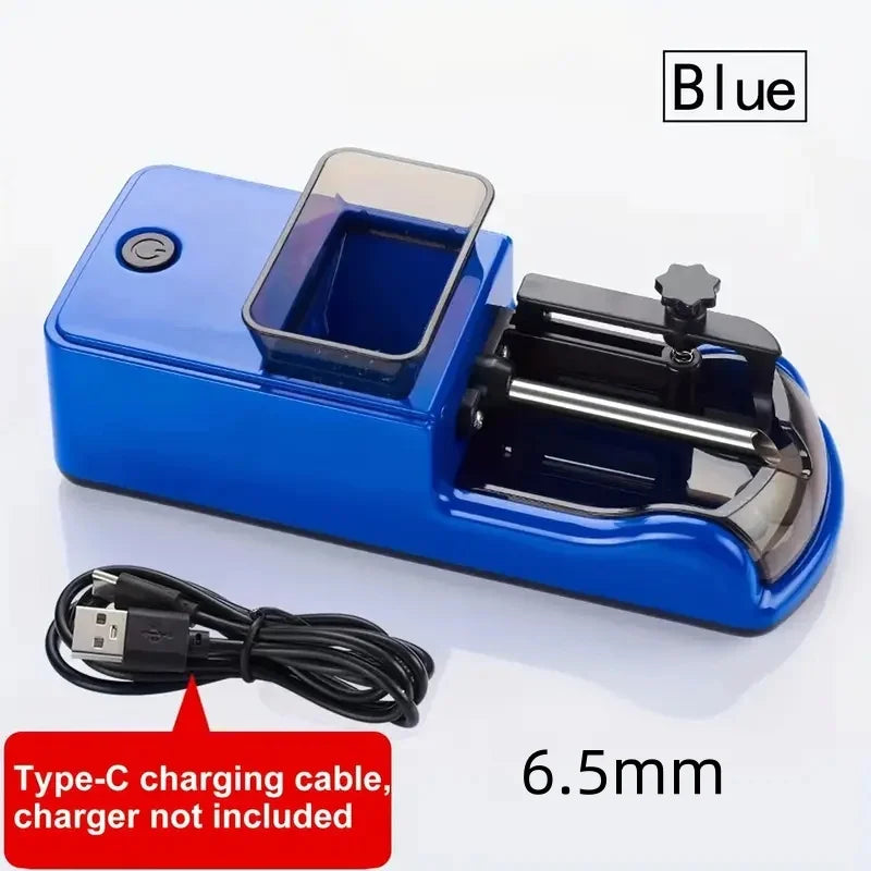 6.5/8mm Electric Cigarette Rolling Machine Type-C Automatic Tobacco Injector Maker – Portable Grass Cigarette Rolling Device Smoking Accessory