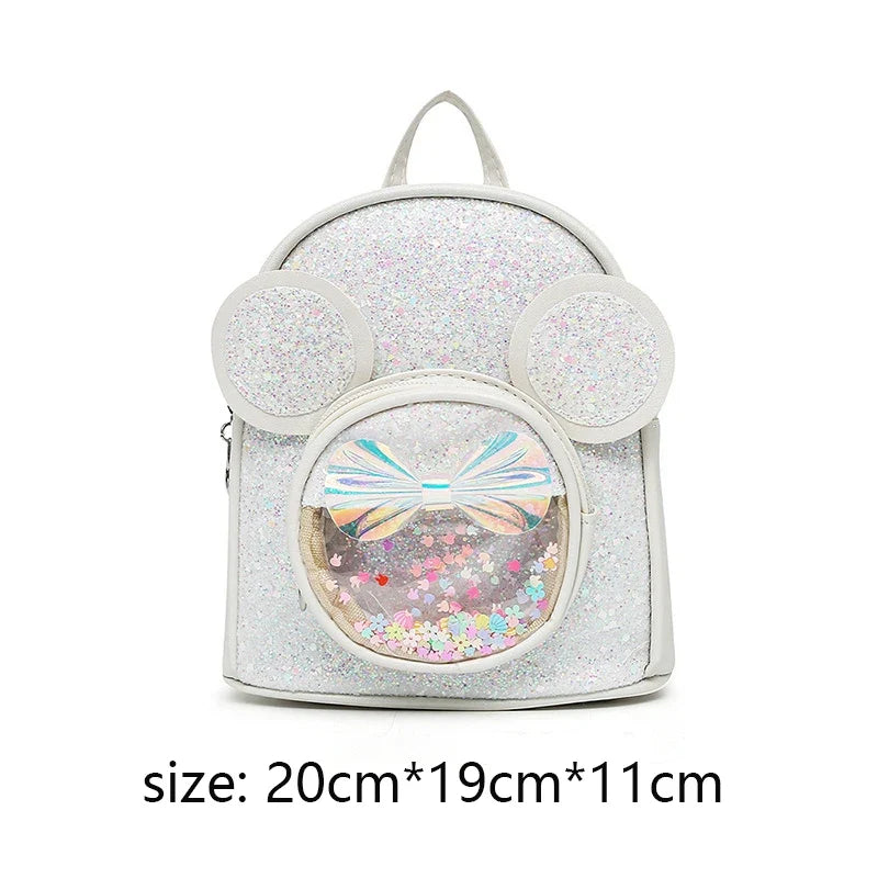 Kids Sequin Cartoon Mouse Backpack - Cute Princess Bag for Girls & Kindergarten