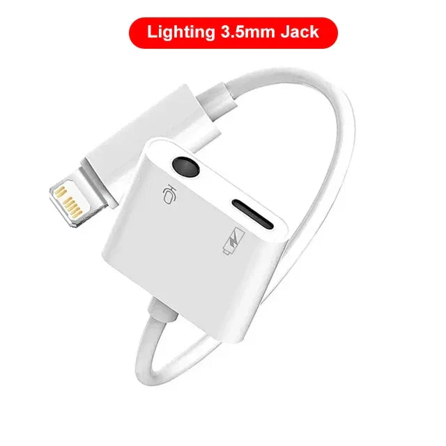 iPhone Audio Adapter – 3.5mm Aux Headphone Jack to Lightning Splitter Converter for iPhone 14/13/12/11 Pro Max