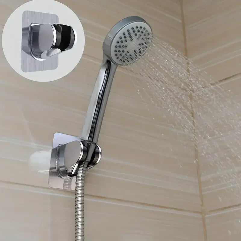 Universal Wall-Mounted No-Drill Showerhead Holder – Adjustable Self-Adhesive Bathroom Bracket