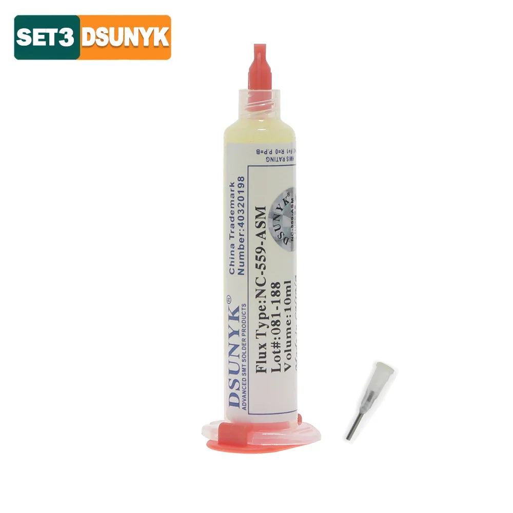 Original Amtech NC 559 Flux – 10ml Syringe for Soldering, BGA & SMD PCB Repair, Electronics Tools