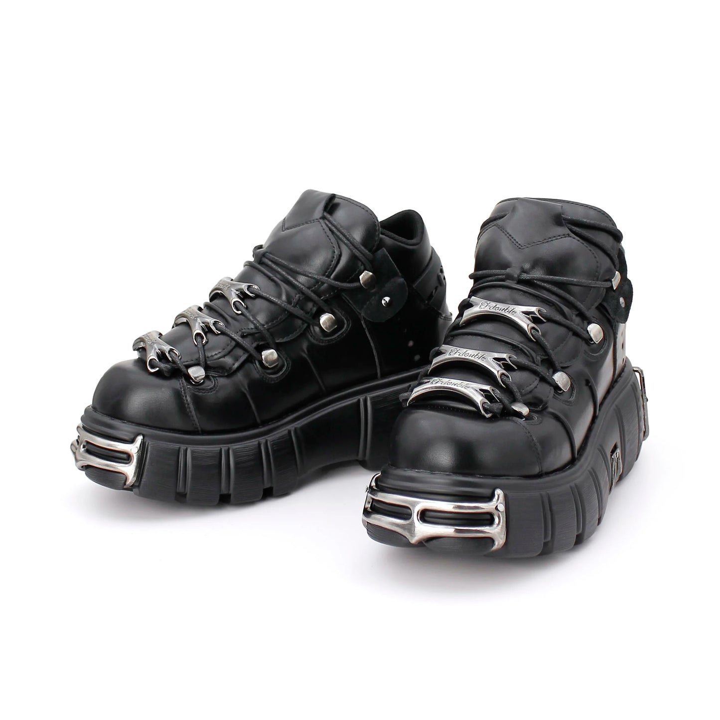2024 New Punk Style Women's Platform Shoes – 6CM Lace-Up Gothic Ankle Boots with Metal Decor
