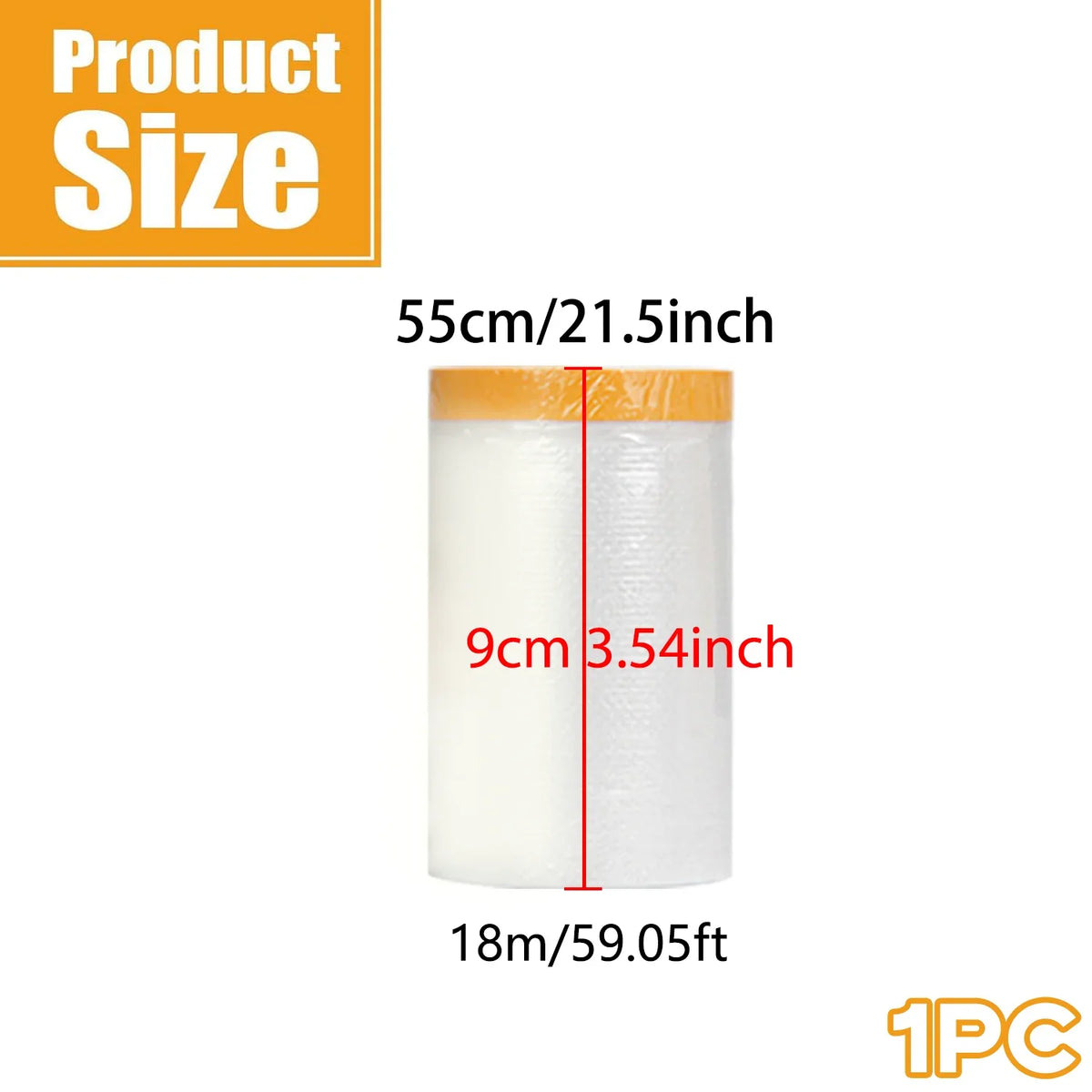 Pre-Taped Protective Masking Film – Plastic Sheeting for Car, Furniture & Floor Painting Protection