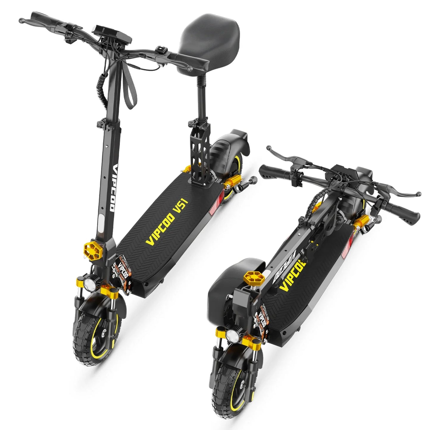 VIPCOO VS1 Electric Scooter – 700W Motor, 48V 13AH Battery, Portable Folding with 10” Off-Road Air Tires