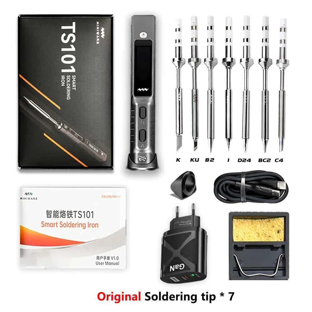 TS101 90W Mini USB Soldering Iron - Digital Adjustable Temperature Electric Solder Station with PD Charger Support