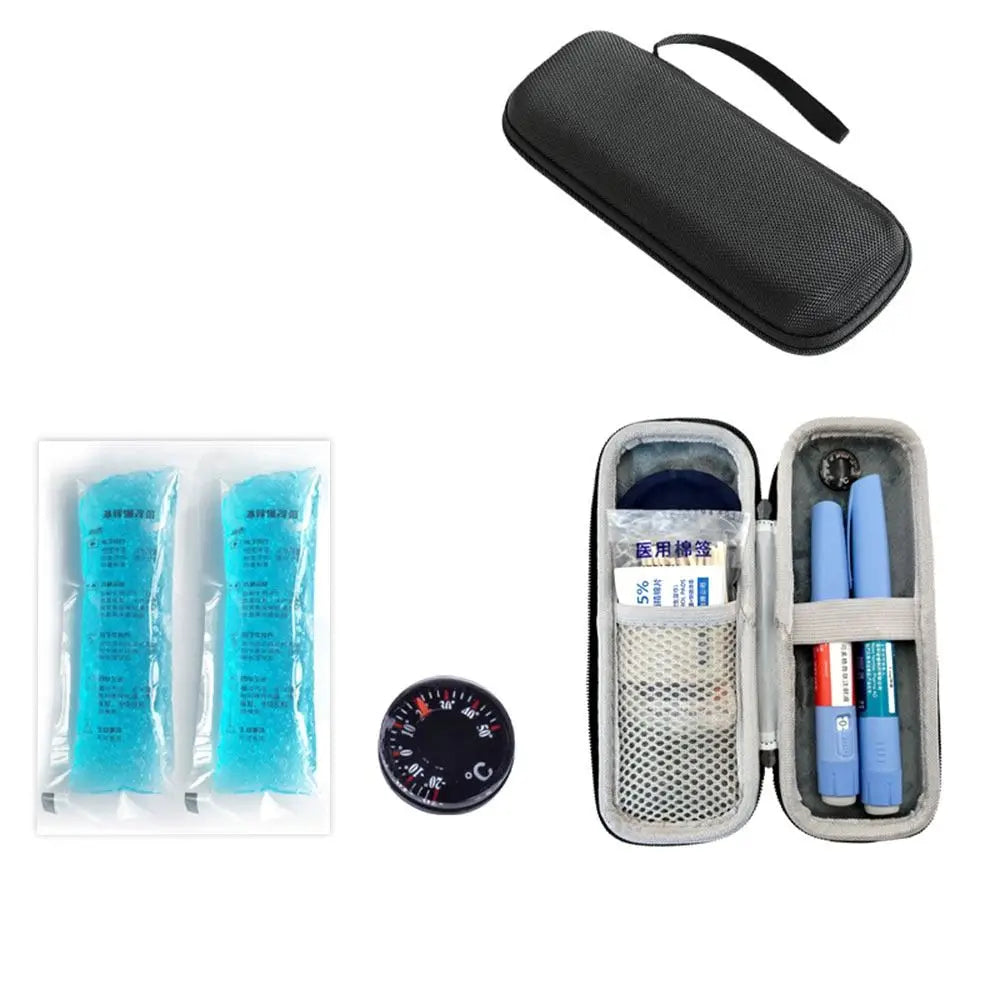 Waterproof Insulin Cooling Bag — Portable EVA Thermal Insulated Cooler with Gel Pen Compartment for Diabetics