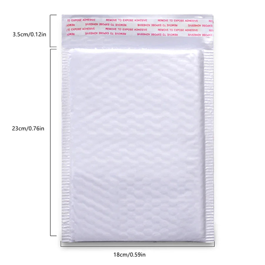 50pcs Pearlescent Film Waterproof Bubble Mailers | Self-Seal White Foam Shipping Bags, Thickened Packaging Envelopes