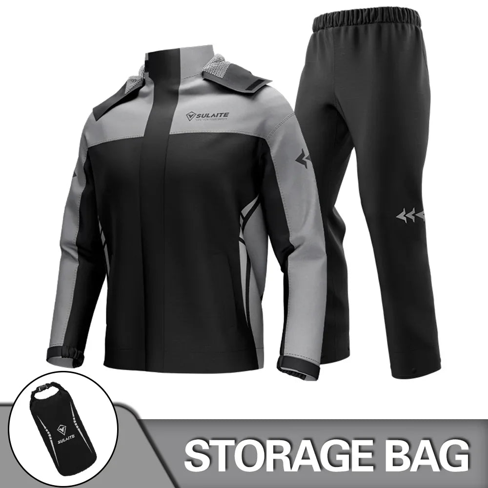 Motorcycle Raincoat Suit - Rainstorm Prevention Jacket & Pants, Camping, Hiking, Fishing, Moto Rain Gear for Riders