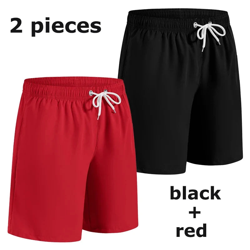 Men’s Quick Dry Swim Trunks – Summer Beach Board Shorts with Side Pockets Mesh Lined Swimwear Bathing Suit