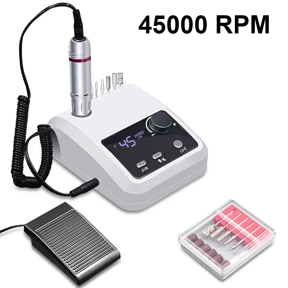 45000 RPM Electric Nail Drill Machine, Professional Metal Manicure Pen, HD Display Nail File & Sander for Nails