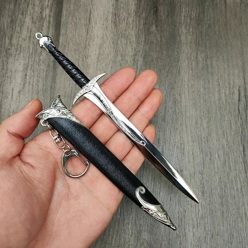 Glamdring Aragorn Anduril Sword Keychain – 22CM Metal Katana Samurai Ornament Middle-Earth Elves Collectible Gift Toy